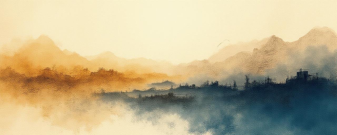 Abstract conceptual image representing story and strategy merging